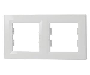 Schneider Electric Asfora EPH5800221D - Marco horizontal de 2 enchufes e interruptor, color blanco
