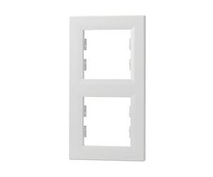 Schneider Electric Asfora EPH5810221D - Marco vertical para interruptor y enchufe, color blanco