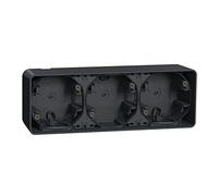 Schneider Electric Caja triple superficie horizontal Gris