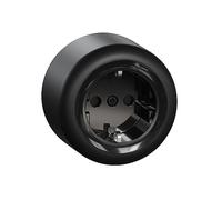 Schneider Electric ELSO WDE015976 - Enchufe de 1 enchufe con protección de contacto, para entornos húmedos, color negro, redondo, Renova, 16 A - 250 V CA