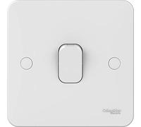 Schneider Electric GGBL1012 Lisse Interruptor de placa de 2 vías, 1 banda, 10AX, blanco, paquete de 10