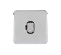 Schneider Electric GGBL5000BPC Lisse Unswitched Fuse Connection Unit, 13A, cromo pulido con interior negro, paquete de 10