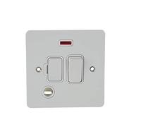 Schneider Electric GU5214WPW Ultimate placa plana, conexión fusionada conmutada, neón, metal blanco