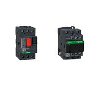 Schneider Electric GV2ME16 Disyunt Magnetoterm 9-14A & LC1D12P7 TeSys D Contactor, 3P, AC-3, <=440V, 12A, Bobina 230VCA, 86mm x 45mm x 77mm