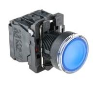 Schneider Electric XB5AW36B5 Pulsador Luminoso, 1N 1NC, 24V, 22mm Ø, 57mm x 30mm x 42mm, Azul