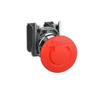 Schneider Electric Botón de parada de emergencia Harmony XB4 Ø40 Empuje Girar Rojo 1O+1F XB4BS8445