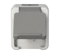 Schneider Electric Toma Schuko Merten MEG2301-8029 Aquastar, superficie, con tapa, IP44, gris claro