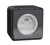 Schneider Electric Mureva Styl MUR36034 - Toma de corriente 2P+T schuko (saliente, IP55, IK08, color gris