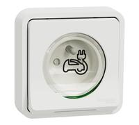 Schneider Electric Mureva Styl - Toma de corriente 2P+T reforzada - Empostre IP55 - IK08 - EV - Blanco - MUR39011