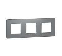 Schneider Electric NU280622 Marco 3 Elementos Studio Gris, Negro