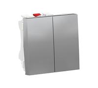 Doble conmutador 2 módulos new unica aluminio schneider