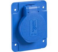 Schneider Electric PKS61B Toma Schuko ENC 65 x 85 Posterior Ip54 220 V 2P+T, Azul