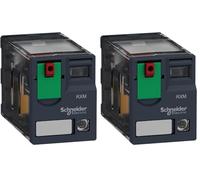 Schneider Electric RXM4AB2P7 Relé de Miniatura Enchufable, Zelio RXM, 4 Ca, 230 V Ca, Led (Paquete de 2)
