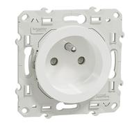 Schneider Electric S520059 Odace - Toma de corriente con tierra (2 P+T, 230 V), color blanco