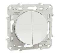 Schneider Electric Interruptor doble push-pull Odace S520214 230 V conexión rápida blanco