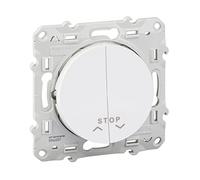 Schneider Electric S520227 - Pulsador blanco con 2 botones + función de stop para persianas enrollables