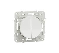 Schneider Electric S520285 - Odace, pulsador y pulsador, 10 A, color blanco, 10 A