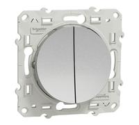 Schneider Electric S530214 - Interruptor doble (230 V, aluminio)