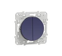 Schneider Electric S550216 - Odace, doble pulsador Cobalt, con tornillo, conexión rápida