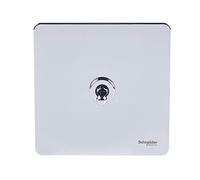 Schneider Electric Ultimate - Placa plana sin tornillos, interruptor de luz de 2 vías, 16AX, GU1412TPC, cromo pulido