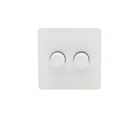 Schneider Electric Ultimate Screwless Flat Plate GU6422LMPW 2 bandas 2 vías 100W/VA regulador Pintado Interior blanco