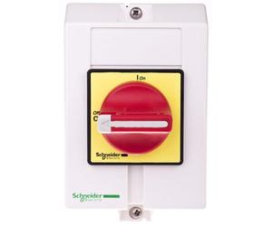 Schneider Electric VCF01GE, interruptor electromecánico, selector rotatorio, 3 polos, color blanco y rojo
