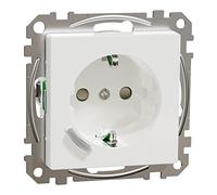 Schneider Electric Wiser Connected Schuko Socket 16A TPB Active White System M, enchufe inteligente, compatible con Amazon Alexa y Google Home, enchufe WiFi Smart Home