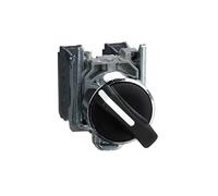Schneider Electric XB4BD25 Selector negro Ø 22 mango de 2 posiciones, 1 NA + 1 NC