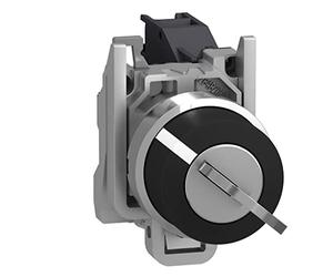 Schneider Electric XB4BG41 Conmutador Selector, Diámetro 22 Cierre de 2 Posiciones, 1 Na, Negro