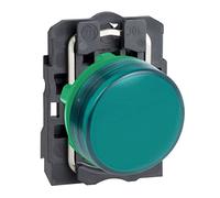 Schneider Electric XB5AVB3 Piloto Luminoso Redondo Diámetro 22, IP65, LED Integral, 24 V, Terminales, Verde