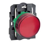 Schneider Electric XB5AVB5 Piloto Luminoso Redondo Diámetro 22, IP65, LED Integral, 24 V, Terminales, Amarillo