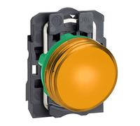 Schneider Electric XB5AVB5 Piloto Luminoso Redondo Diámetro 22, IP65, LED Integral, 24 V, Terminales, Amarillo