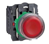 Schneider Electric XB5AW34M5 Pulsador Rojo Iluminado Diámetro 22, Retorno Resorte Nivelado 240 V 1 Na + 1 NC
