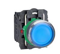 Schneider Electric XB5AW36B5 Pulsador Luminoso, 1N 1NC, 24V, 22mm Ø, 57mm x 30mm x 42mm, Azul