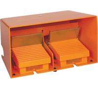 Schneider Electric XPER5100D Conmutador Pedal Doble, con Cubierta, Metálico,2 NC + 2 NA, Naranja