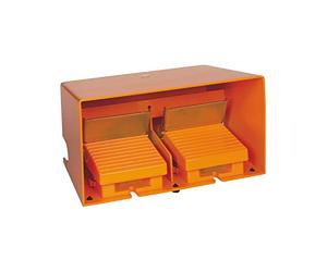 Schneider Electric XPER5100D Conmutador Pedal Doble, con Cubierta, Metálico,2 NC + 2 NA, Naranja