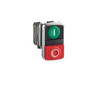 Schneider Electric ZB4BA7341 Cabeza de Pulsador de Dos Accionad, Diámetro 22, E S Ip66, Ip69 K, Verde y Rojo