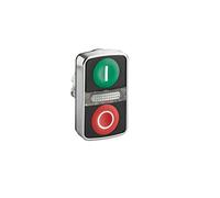Schneider Electric ZB4BW7A3741 Cabeza de Pulsador de Dos Accionad, Diámetro 22, E S Ip66, Ip69 K, Verde y Rojo