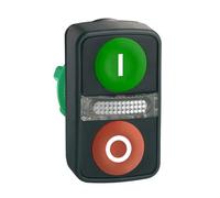 Schneider Electric ZB5AW7A3741 Cabeza de Pulsador de Dos Accionad, Diámetro 22, E S Ip66, Ip69 K, Verde y Rojo