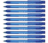 Schneider Fave - Bolígrafo de punta media recargable, tinta azul, paquete de 10