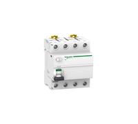 Schneider Electric A9R16463 Interruptor diferencial iID, 4P, 63A, 500mA, clase AC de la gama Acti9, Blanco