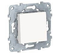 SCHNEIDER - Interruptor Vaivén 10A Blanco Unica Déco - Mecanismo de Plástico - 250V, IP21 - Montaje Empotrado - Para Iluminación Doméstica y Conexión Telefónica - Acabado Brillante - 60 x 60 x 35 mm