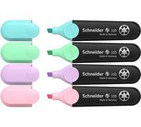 Schneider Job 150 - Rotuladores fluorescentes pastel (turquesa, menta, lila y rosado, 4 unidades)