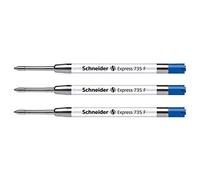 Schneider - Juego de 3 recambios para bolígrafo Express 735 PTE Fine F azul