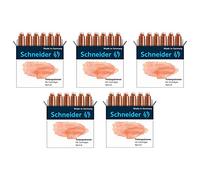 Schneider - Juego de 5 fundas de 6 cartuchos de tinta para pluma estilográfica, color naranja