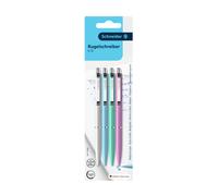 Schneider K15 Pastel Bolígrafos retráctiles con cuerpo de colores pastel y tinta azul | 4 unidades