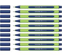 Schneider Line-Up Mystic-Blue - Rotuladores de punta fina (grosor de trazo 0,4 mm, plástico de base biológica, premiado con el ángel azul), 10 unidades