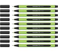 Schneider Line-Up - Rotuladores de punta fina (grosor de trazo 0,4 mm, plástico de base biológica, 10 unidades), color negro