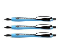 Schneider Pen bolígrafos retráctiles Slider Rave XB viscoglide punta ancha negra, lote 3