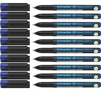 Schneider Maxx 220 S - Rotulador universal (permanente, 0,4 mm, 10 unidades), color azul